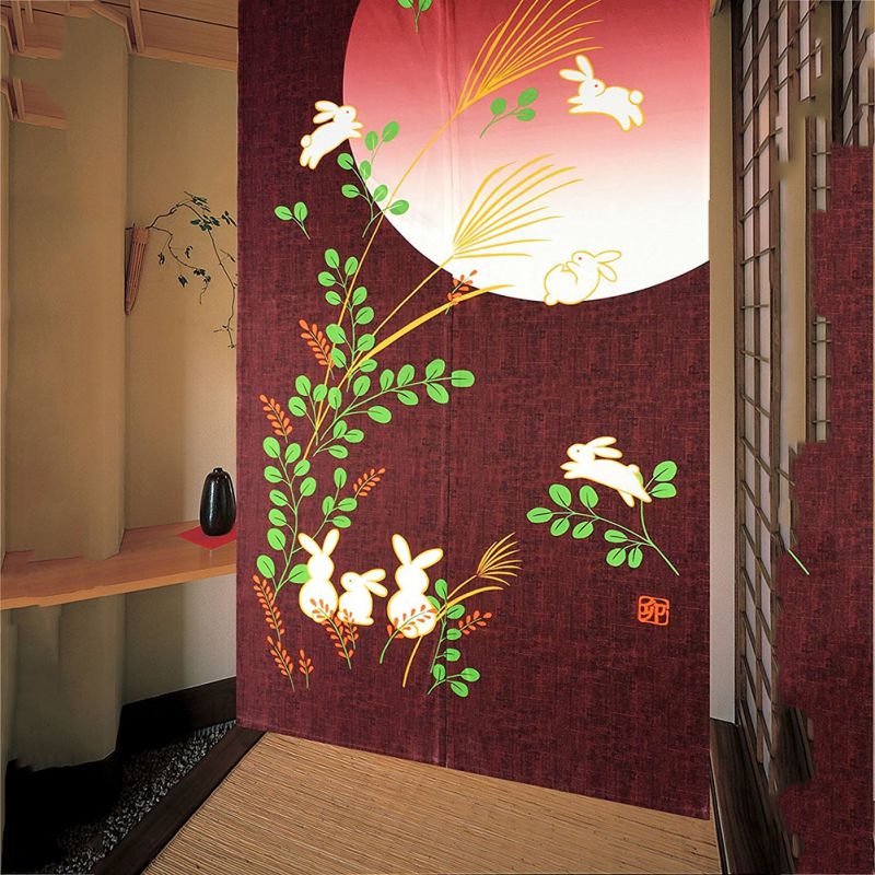 Japanese Style Door Flower Tapestry Doorway Closet Window Hanging